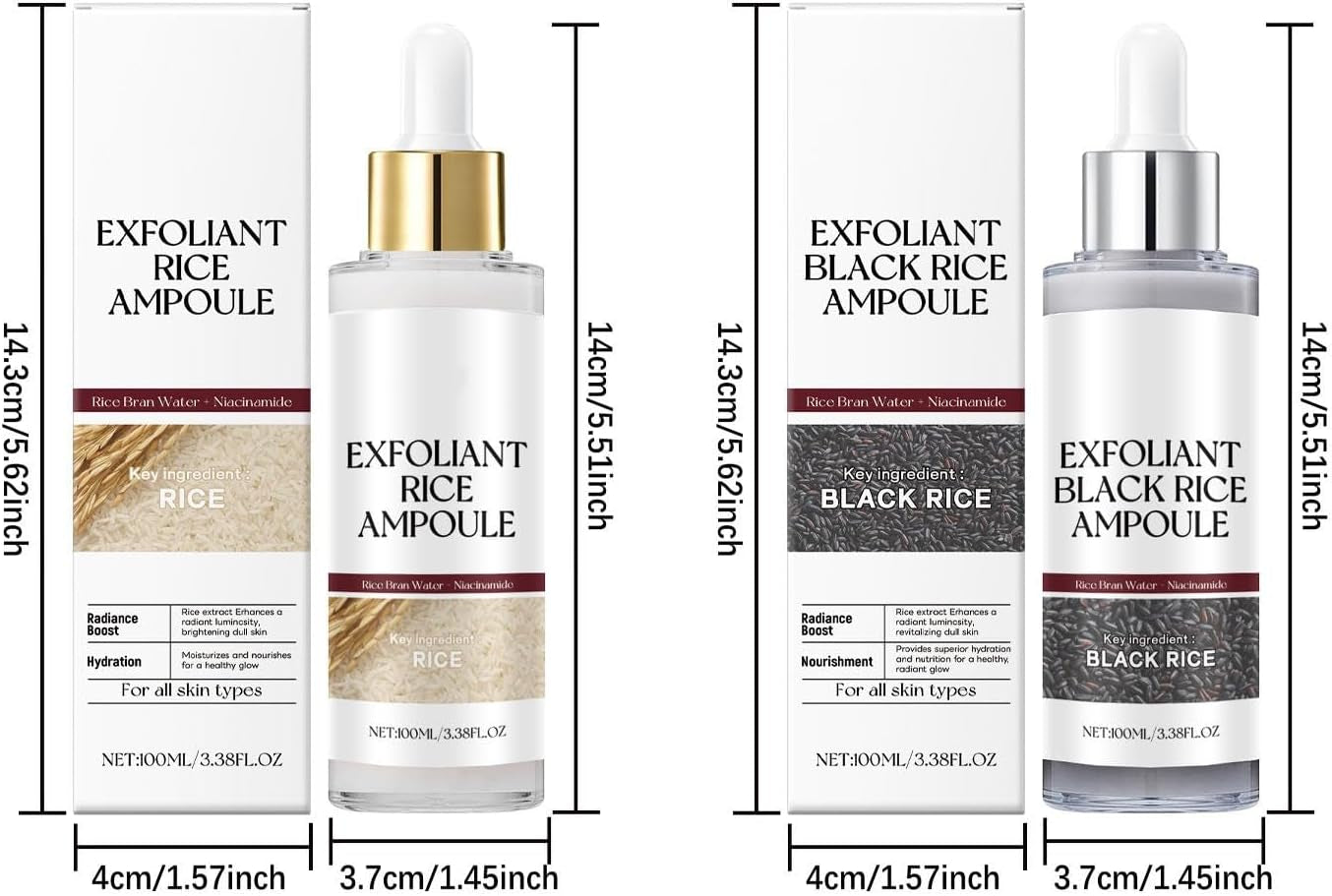 Peel Shot Glow Rice Exfoliating Face and Body Scrub with White and Black Rice - 100ml Exfoliator for All Skin Types, Targets Dead Skin Cells and Blackheads
