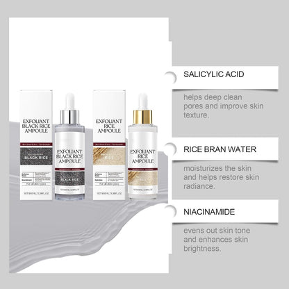 Peel Shot Glow Rice Exfoliating Face and Body Scrub with White and Black Rice - 100ml Exfoliator for All Skin Types, Targets Dead Skin Cells and Blackheads
